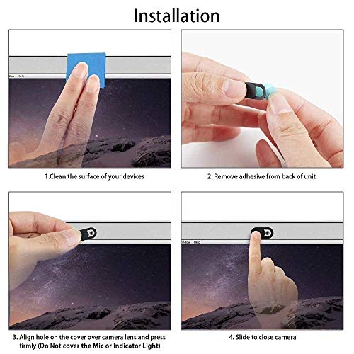 Webcam Cubierta, Webcam Cover Slider, Laptop Camera Cover 0.027in Ultra-slim Settings Echo Spot Smartphones Tablets Macbooks with Strong Adhensive(6 pack)