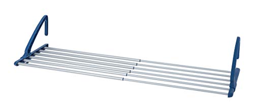 Wenko telescópico de aluminio universal Radiador y balcón Tendedero, extensible, aluminio, plata mate, 37.5 x 106 x 21 cm