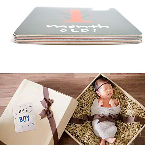 WENTS Milestone Baby Cards 40 Tarjetas de Fotos de Momentos Especiales Unisex Tarjetas de Recuerdos para Bebés Diseño Único Regalos Recien Nacidos