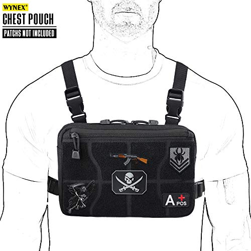 WYNEX Recon Kit Bag, Tactical Combat Chest Pack Molle Vest Bags Mochila Delantera Mochila Daypack Gancho Frontal y Panel de Bucle