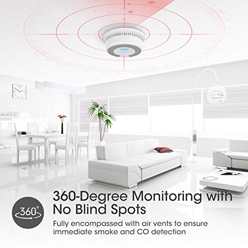 X-Sense Detector de Humo y CO Detector de Humo y monóxido de Carbono de 10 años, con Pantalla LCD y botón de Prueba, monitorización de 360 °, comprobación automática, SC07