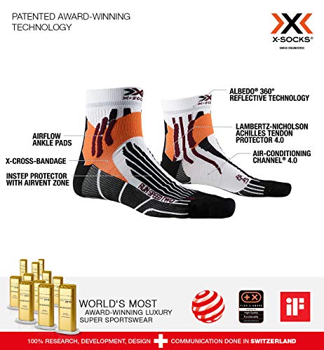 X-Socks Run Speed Two Socks, Unisex Adulto, Arctic White/Opal Black, 42-44