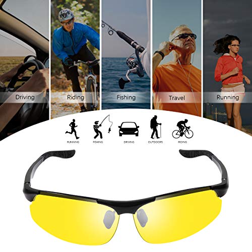 YIMI Gafas de Sol Hombre Deportivas Polarizadas Fotocromaticas Para Hombre y Mujer Conducción Ciclismo Moto Pesca Esqui Golf Running Deporte Al Aire Libre Rectangulares Protección 100% UVA UVB