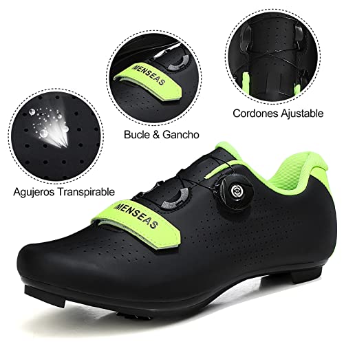 Zapatillas de Bicicleta de Montaña Antideslizantes para Hombre Mujer Zapatillas de Ciclismo MTB Transpirables Exterior Carretera (Negro,46 EU)