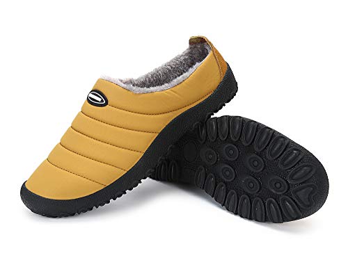 Zapatillas de Estar para Casa Hombre Mujer Invierno Calentitas Zapatillas de Deporte con Suela Antideslizante,Amarillo,43