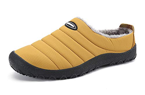 Zapatillas de Estar para Casa Hombre Mujer Invierno Calentitas Zapatillas de Deporte con Suela Antideslizante,Amarillo,43