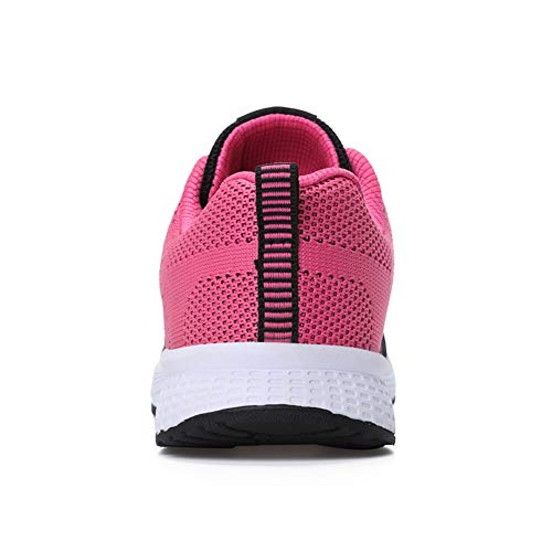 Zapatillas Deportivas Mujer Sneakers Zapatos para Correr para Niña Mujeres Running Zapatos Casuales de Mujer Ligero Respirable Atarse Rosa Negro Talla 39