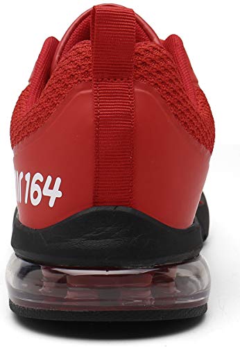 Zapatillas Fitness Hombre Aire Libre y Gimnasio Deporte Sneakers Casual Transpirables Zapatos Ser 2 Rojo 45 EU