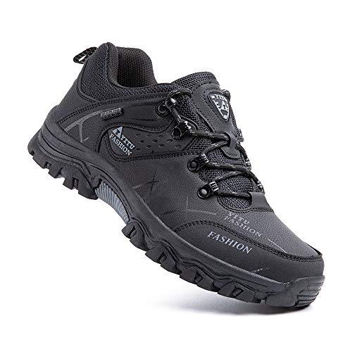 Zapatillas Trekking Hombre Antideslizantes Zapatos de Senderismo Transpirable Botas Montaña Bajas al Aire Libre 3 Negro 41 EU