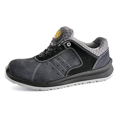 Zapatos de Seguridad Ultra-Ligeros para Hombres - SAFETOE 7331 Zapatillas Trabaja con Tus pies Bien protegidos (Talla 42, Gris)