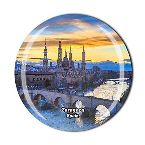 Zaragoza España Imán de nevera Cristal Turístico Recuerdo Colección de regalo Refrigerador Adhesivo Magnético