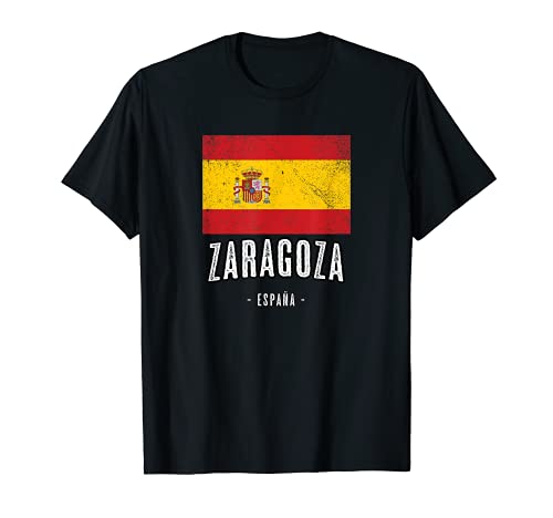 Zaragoza España | Souvenir Linda Ciudad - Bandera Española - Camiseta