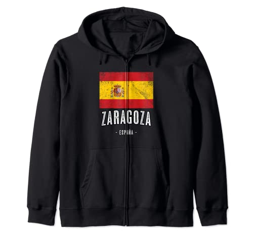 Zaragoza España | Souvenir Linda Ciudad - Bandera Española - Sudadera con Capucha