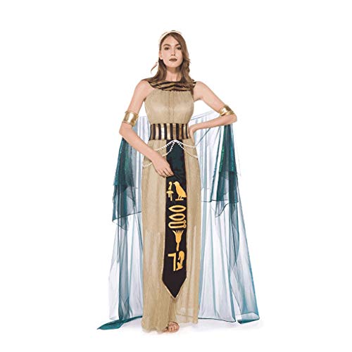 zaza Disfraces de Halloween Diosa egipcia de la Reina faraón de Vestuario for Hombres y Mujeres de Halloween-Role Playing Pareja de Cosplay (Color : Woman, tamaño : L)