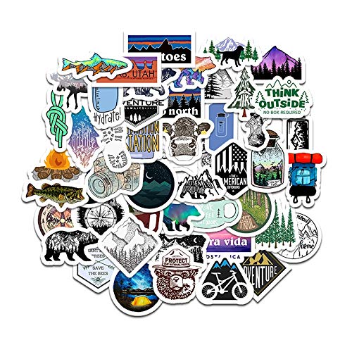 ZZHH Outdoor Hiking Adventure Stickers For Car Bike Motorcycle Phone Laptop Travel Luggage Kids Toy Decal Sticker Mountain 50Pcs