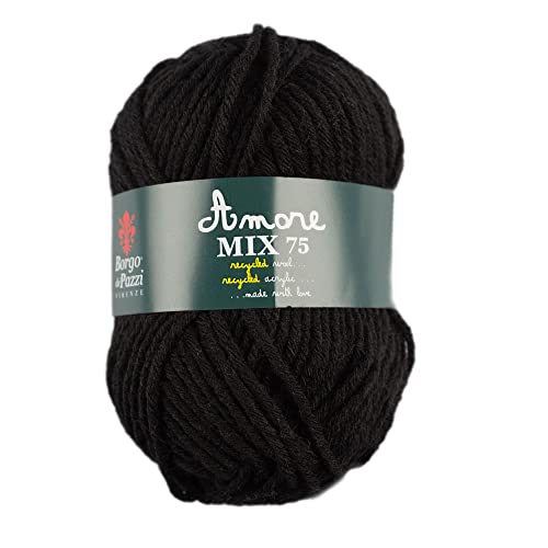 10 ovillos de mezcla de lana Amore 75 (negro)