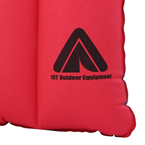 10T Outdoor Equipment Baumwoll Luftmatratze Hinchable Ruby Tube para 1 Persona, colchón de algodón, 190 x 70 cm, Estilo Retro, Unisex Adulto, Rojo Azul Vt