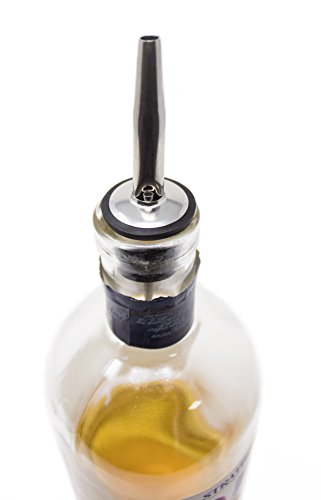 12 Vertedor de Acero Inoxidable para Botellas con Tapón - Cónica Boquillas - Vertedores de adaptarse a cualquier Botella | Anti-Goteo Dispensador para Bebidas, Cócteles, Aceite, y Vino