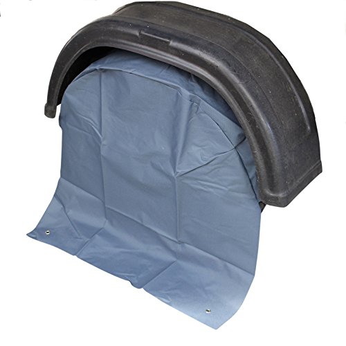 2 cubiertas para las ruedas de una autocaravana, grises, con protección contra los rayos UV, de poliéster con ojales para anclarlos