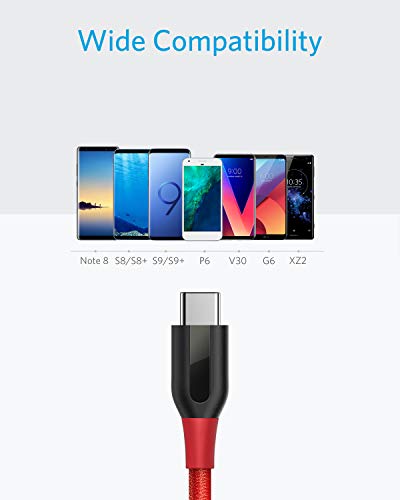 [2 pack] Anker PowerLine + USB C a USB A cable de carga rápida, para Samsung Galaxy Note 8 / S8 / S8 + / S9, MacBook, Sony XZ, LG V20 / G5 / G6, HTC 10, Xiaomi 5 y más (3 pies/ 91cm)