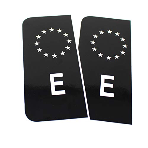 2 pegatinas para matrícula de la UE, color negro (R059 España)