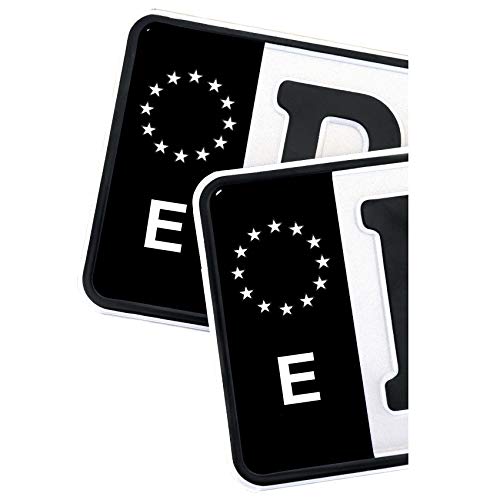 2 pegatinas para matrícula de la UE, color negro (R059 España)
