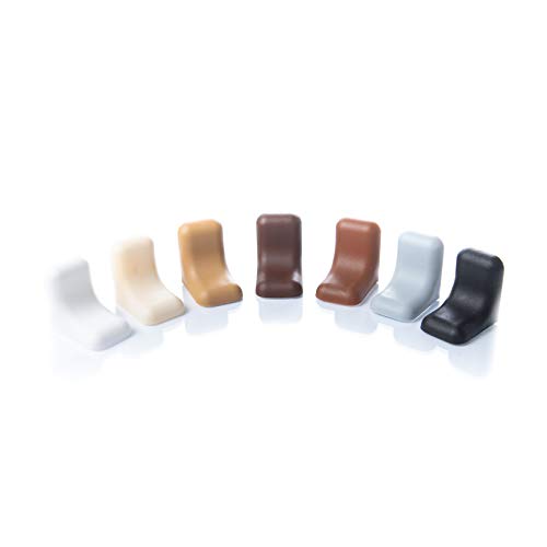 20 x sossai® Soportes de esquina Fabricado en acero galvanizado con tapa | Color: Blanco | BT2 | Conector de muebles/angular con tapa