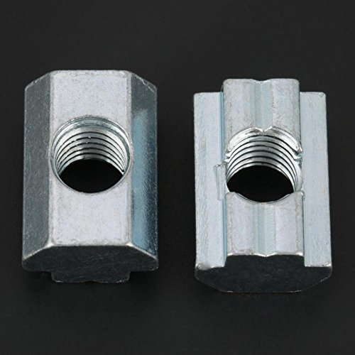 20pcs Écrou coulissant standard Écrou à glissière en T en acier au carbone galvanisé pour les accessoires de profilés en aluminium(T-Nut-Muttern Typ 40 M8)