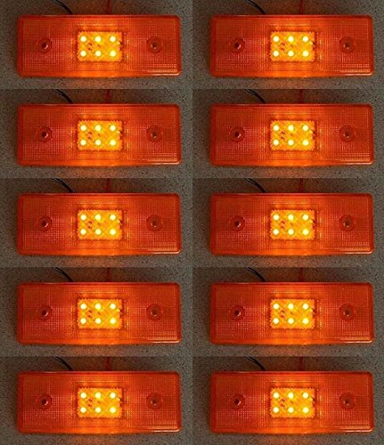 24/7Auto 10 Esquema trozos de naranja 12V lateral de las luces marcadoras con 6 LED Remolque chasis de camión Camión Caravana para
