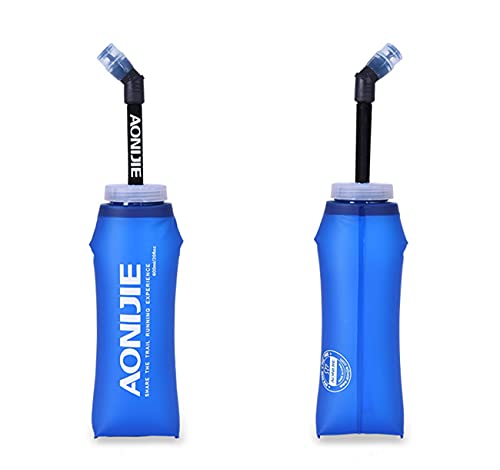 350ML 600ML TPU Soft Flask Botella de Hidratación Plegable para Mochila de Hidratación Deporte Correr Ciclismo Camping (600ml/20.29oz - 2PCS)
