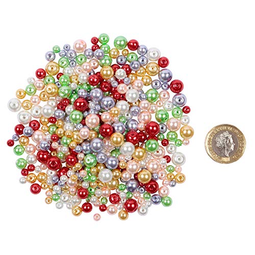 410 cuentas de perlas de cristal de Pascua mezcla de 4 mm, 6 mm y 8 mm perlas en colores de Pascua para hacer joyas y manualidades