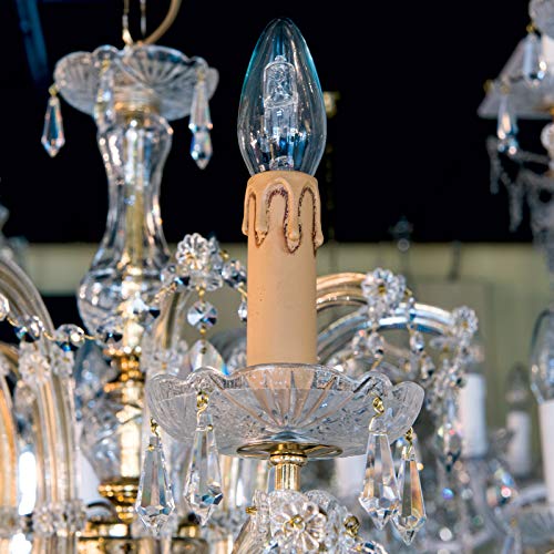 5 portavelas de plástico antiguo, portavelas para candelabros de cristal, LED, candelabros, lámparas de araña, lámpara de pared, lámpara colgante marrón (100 mm)