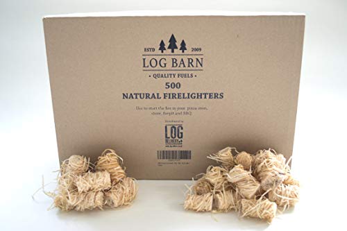 500 encendedores de leña ecológicos naturales - iniciadores de fuego por caja. Ideal para iluminar fuegos en estufas, barbacoas, hornos de pizza, fogatas y ahumadores