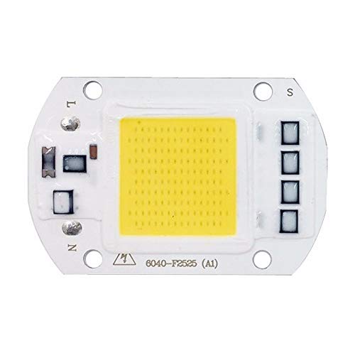 50W rectángulo LED Chip COB, entrada de 220V AC, lámpara del controlador IC integrado inteligente, para proyector de DIY reflector, blanco