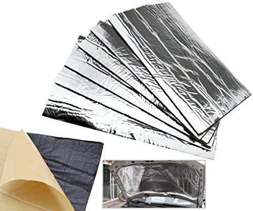 6 alfombrillas de protección contra el calor para silenciador de escape de coche con aislamiento de fibra de vidrio, 50 x 30 cm