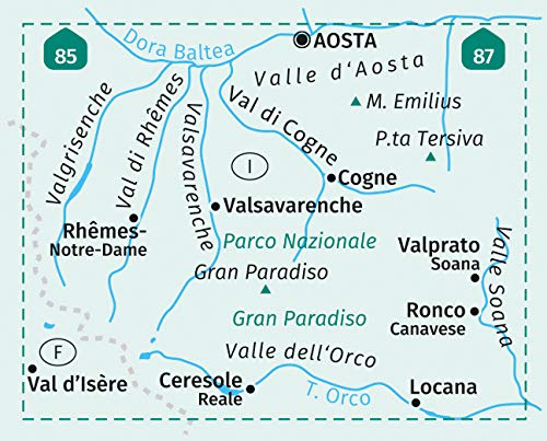 86 Gran Paradiso - Valle D'aosta 1: 50.000: 4in1 Wanderkarte 1:50000 mit Aktiv Guide und Detailkarten inklusive Karte zur offline Verwendung in der KOMPASS-App. Fahrradfahren. Skitouren.