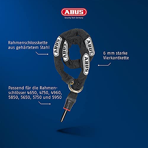 Abus Adapter Chain 6KS Pro Tectic 4960sw-Cadena para candado, Unisex, Negro, 130 cm