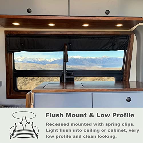 Acegoo 4 x foco empotrable LED techo 12V autocaravana barco downlight plata regulable 3W 3200K blanco cálido para caravana camper furgoneta mueble iluminacion