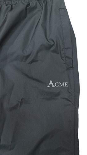 Acme Projects Pantalones para Lluvia, 100% Impermeables, Transpirables, con Costura, 10000 mm / 3000 g (Hombres, pequeños, Negros)