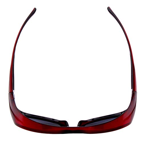 ActiveSol Gafas superpuestas Mega para señora | Gafas de Sol polarizadas para Poner Encima de Las Gafas | UV400 | para Coche y Bicicleta | Gafas sobre Gafas | Gafas polarizadas| 32 g (Rojo)