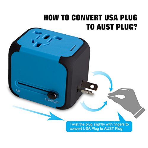 Adaptador Enchufe de Viaje Universal Dos Puertos USB para US EU AU de 150 Países