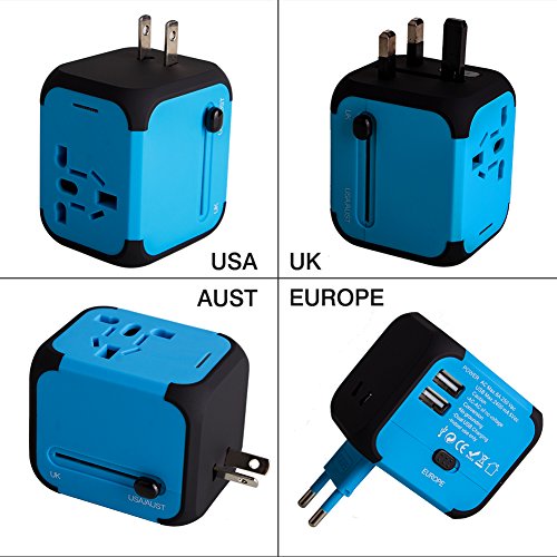 Adaptador Enchufe de Viaje Universal Dos Puertos USB para US EU AU de 150 Países