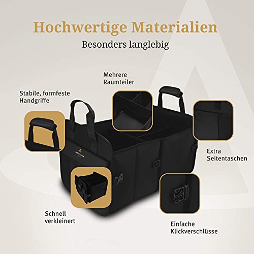 ADELBRUNER® Organizador para maletero – Bolsa para maletero impermeable y fiable para más orden en el maletero – Organizador plegable para coche (estándar)