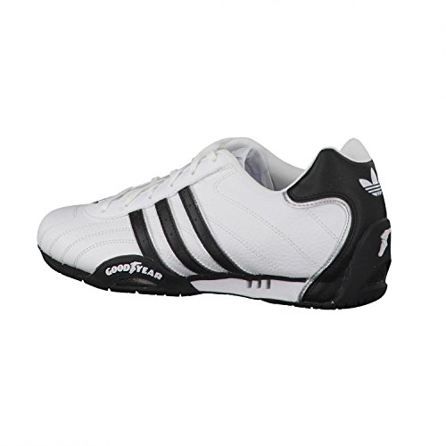 adidas Adi Racer Low - Zapatillas de charol para hombre, Blanco (White / Metallic Silver / Black), 40