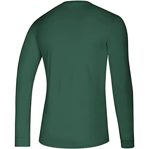 adidas Camiseta de manga larga Climalite Creator (EK012), verde oscuro, blanco, Large Tall