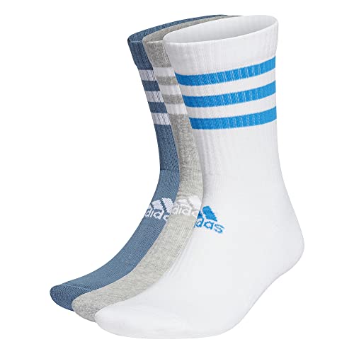 adidas HE4993 3S CSH CRW3P Socks Unisex white/medium grey heather/altered blue M