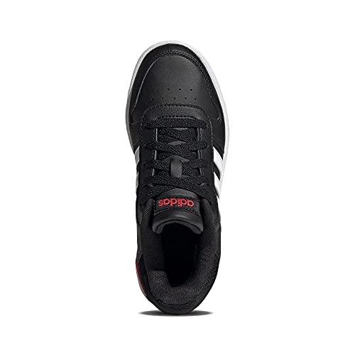 adidas Hoops 2.0, Basketball Shoe, Core Black/Footwear White/Vivid Red, 38 2/3 EU