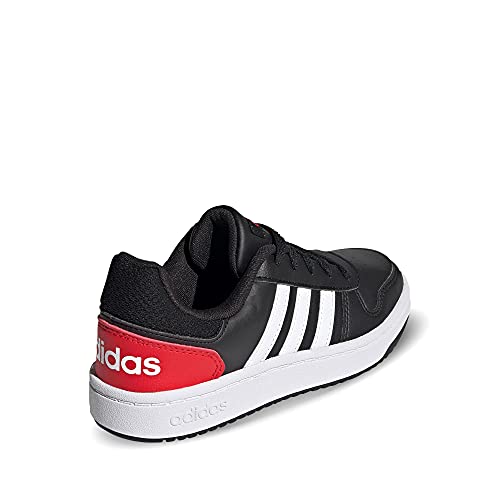 adidas Hoops 2.0, Basketball Shoe, Core Black/Footwear White/Vivid Red, 38 2/3 EU