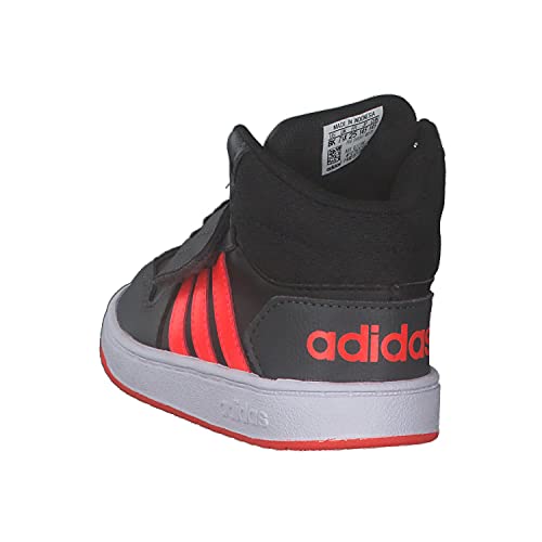 adidas Hoops Mid 2.0, Basketball Shoe, Core Black Solar Red Grey, 27 EU