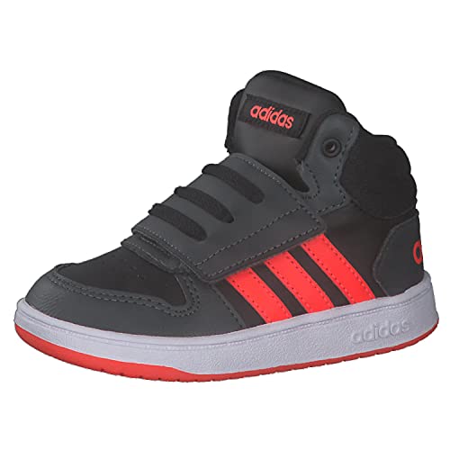 adidas Hoops Mid 2.0, Basketball Shoe, Core Black Solar Red Grey, 27 EU